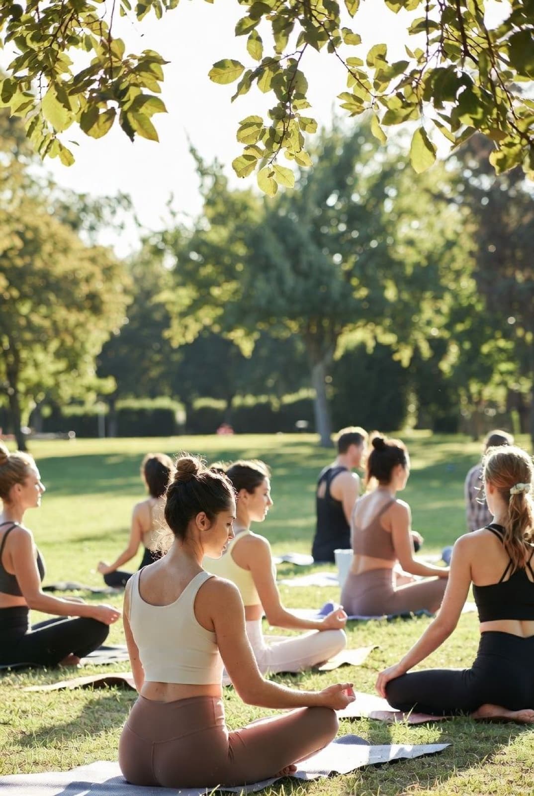 Outdoor yoga in the park